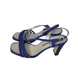 Nina Royal blue heel dress shoes strappy Size 10 Rosyln
